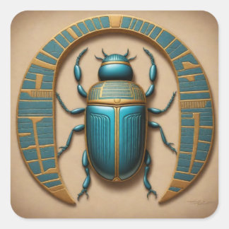 Sticker Carré Scarab égyptien sacré