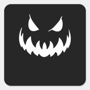 Sticker Carré Scary pumpkin face