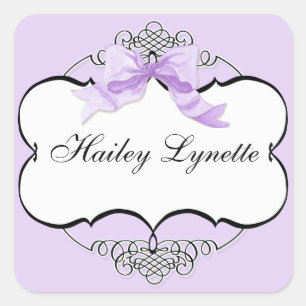 Sticker Carré Sceau à Baby shower de fille