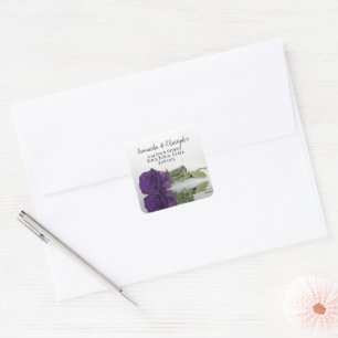 Sticker Carré Sceau de l'enveloppe du Rose royal pourpre