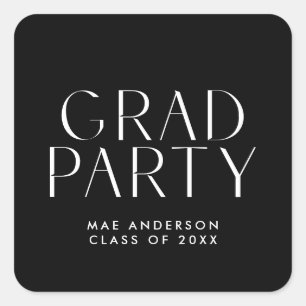 Sticker Carré Sceau d'enveloppe moderne simple Grad Party