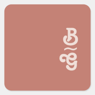 Sticker Carré Sceau d'enveloppe monographique Vibe Vibe Vieux Ro