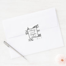 Sceau d'enveloppe noir et blanc Chattanooga Toile