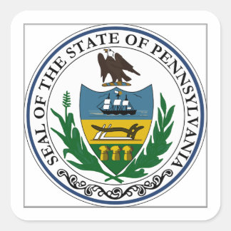 Sticker Carré Sceau d'État de Pennsylvanie