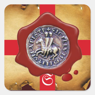 Sticker Carré SCEAU DU MODÈLE DES CHEVALIERS, Monogramme de cire