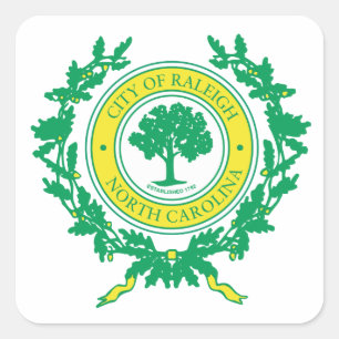 Sticker Carré Sceau Raleigh, Caroline du Nord