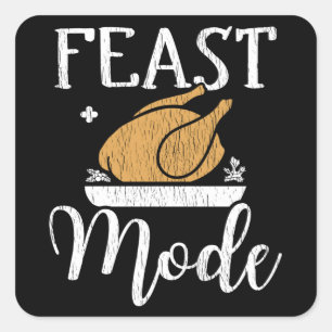 Sticker Carré Scénario Mode Festin Dîner de Thanksgiving avec Di