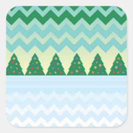 Sticker Carré Scène Chevron Arbre de Noël