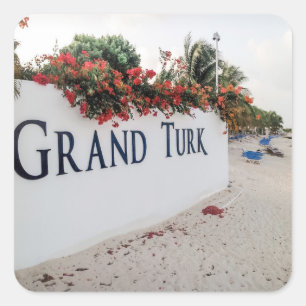 Sticker Carré Scène De La Plage De Grand Turk