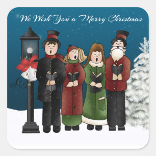 Sticker Carré Scène d'hiver de Carolers