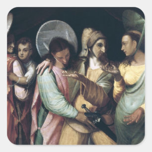 Sticker Carré Scène du dell'Arte de Commedia, c.1765