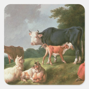 Sticker Carré Scène pastorale