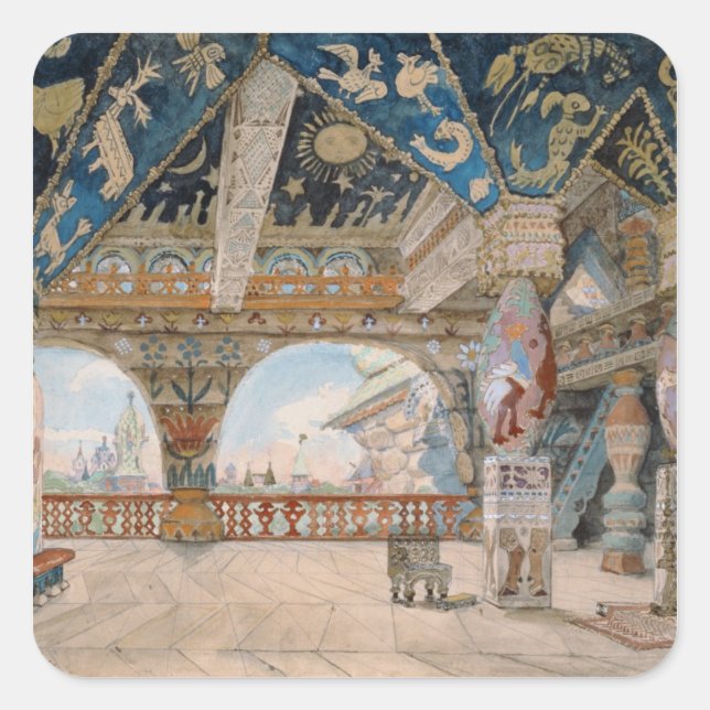 Sticker Carré Scène pour l'opéra de Nikolaï Rimsky-Korsakov (Devant)