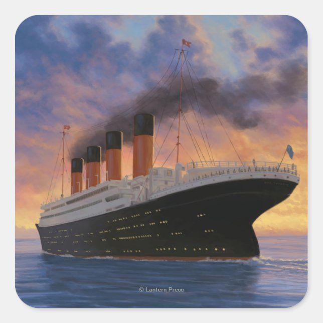 Sticker Carré Scène Titanic Ligne étoile blanche (Devant)