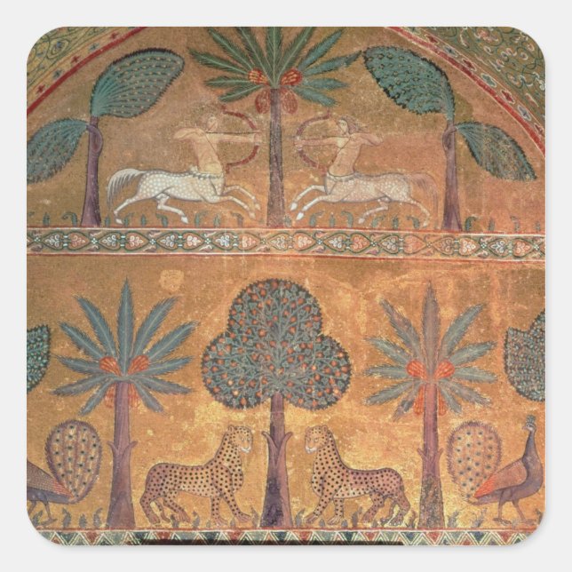 Sticker Carré Scene with Centaurs from the Room of King Ruggero (Devant)