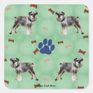 Sticker Carré Schnauzer Art