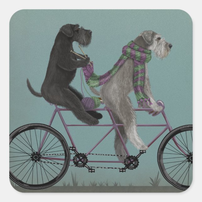 Sticker Carré Schnauzer Tandem (Devant)