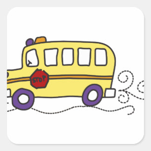 Sticker Carré School Bus