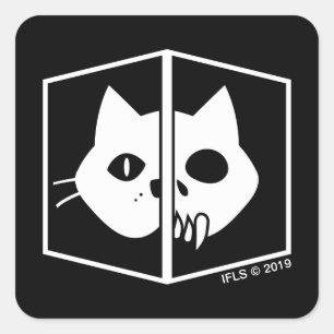 Sticker Carré Schrödinger Cat Graphic
