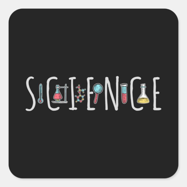 Sticker Carré Science (Devant)