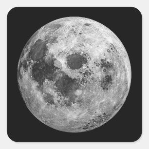 Sticker Carré Science de l'astronomie spatiale de la Pleine lune