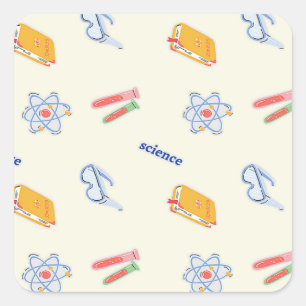 Sticker Carré Science-pattern