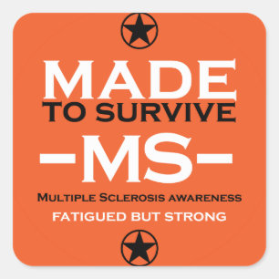 Sticker Carré sclérose en plaques Survivant Soutien Sensibilisat