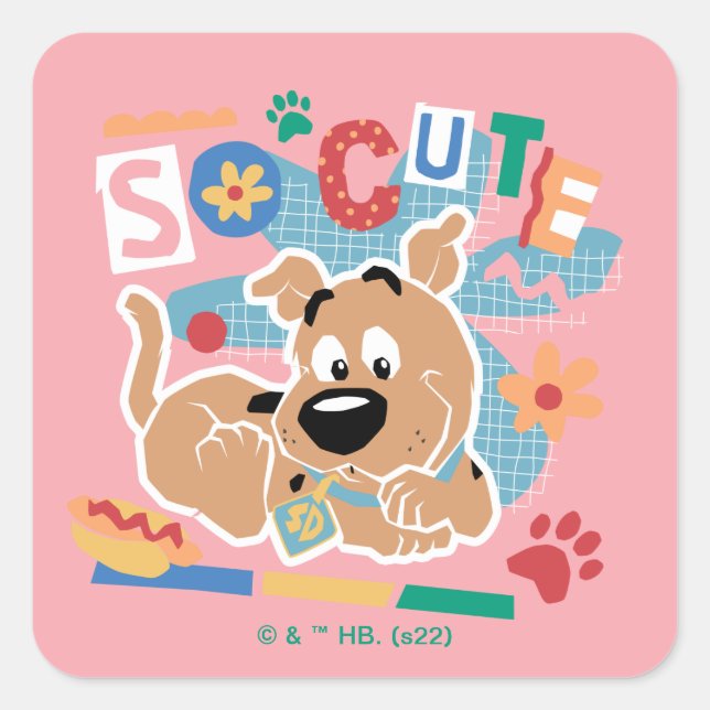 Sticker Carré Scooby-Doo | Baby Scooby-Doo So migny (Devant)