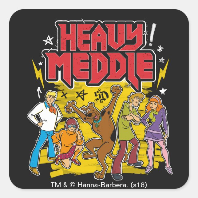 Sticker Carré Scooby-Doo | Graphique "Lourde Médaille" (Devant)