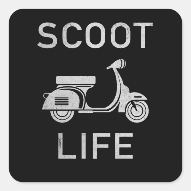 Sticker Carré Scoot Life Scooter Moped (Devant)