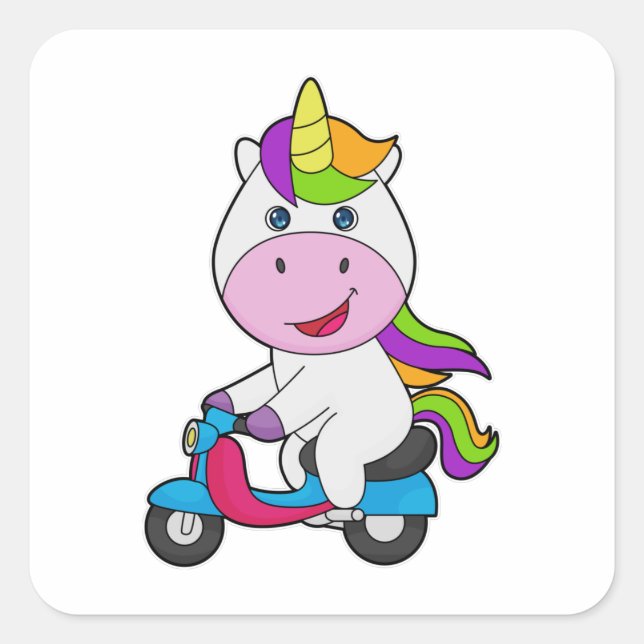 Sticker Carré Scooter Unicorn (Devant)