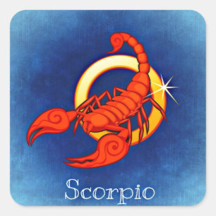 Sticker Carré Scorpio en bleu