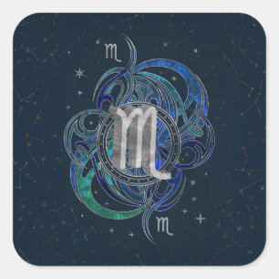 Sticker Carré Scorpio Zodiac Sign Élément d'eau