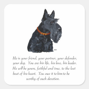 Sticker Carré Scottish Terrier Keepsaké