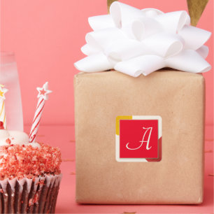 Sticker Carré Script monogramme A