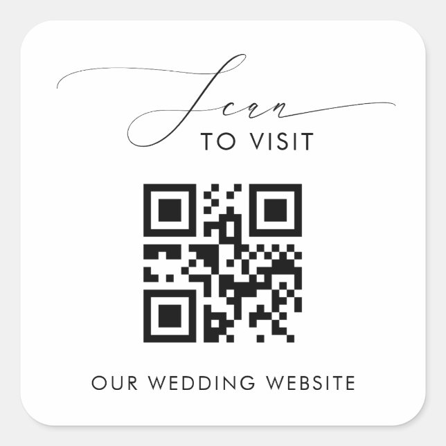 Sticker Carré Script QR Code Scan Pour Visiter Notre Site Mariag (Devant)