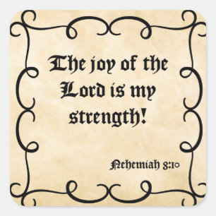 STICKER CARRÉ SCRIPTURE BIBLE "JOIE DE L'ETERNEL"