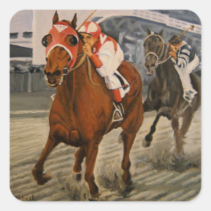 Sticker Carré Seabiscuit Defeats War Admiral Match Race