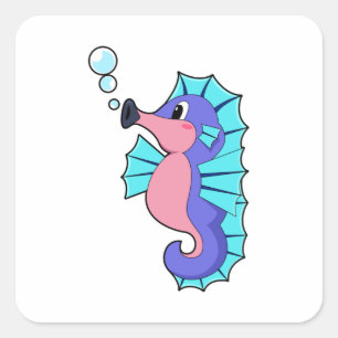 Sticker Carré Seahorse