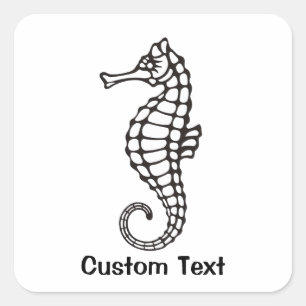 Sticker Carré Seahorse Black