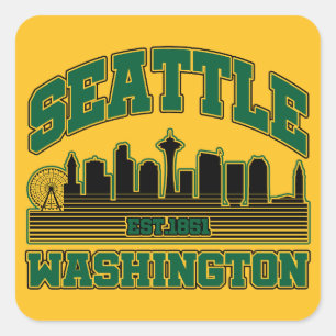 Sticker Carré Seattle, Washington