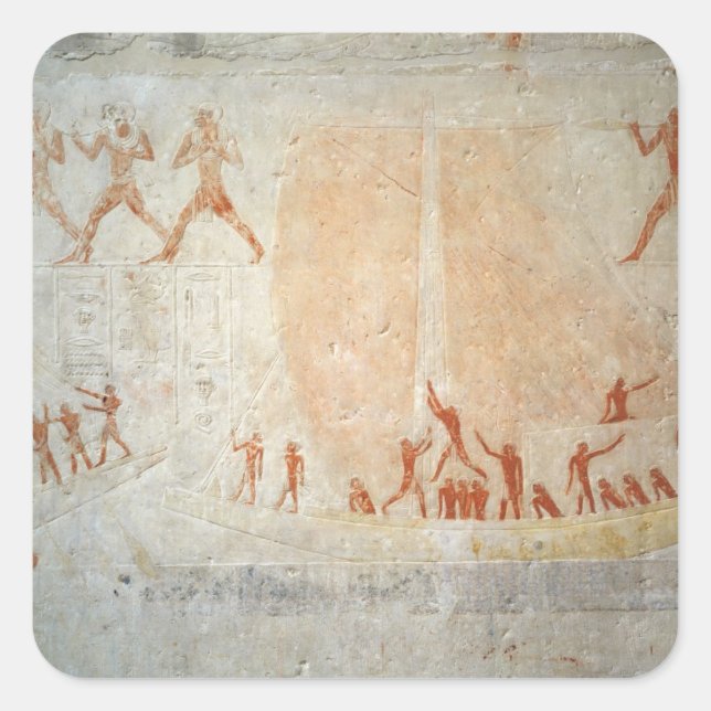 Sticker Carré Secours de la Mastaba d'Akhethotep représentant bo (Devant)