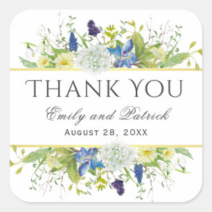 Sticker Carré Secret Garden Rustique Mariage Fleur sauvage