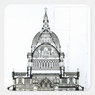 Sticker Carré Section transversale de la cathédrale de St Paul
