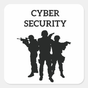 Sticker Carré Sécurité informatique : l'équipe de défense numéri