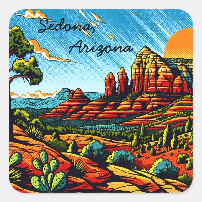 Sticker Carré Sedona, Arizona (Devant)