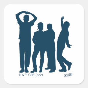 Sticker Carré Seinfeld Graphique de silhouette de groupe