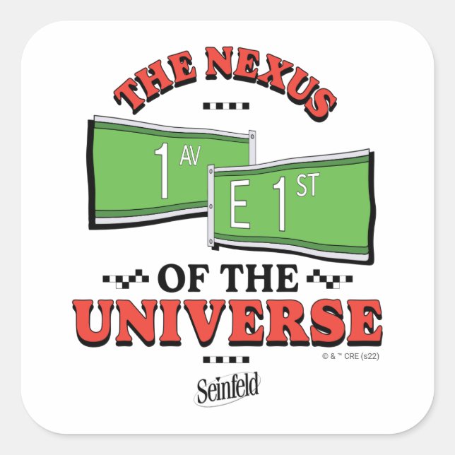 Sticker Carré Seinfeld | Le Nexus de l'Univers (Devant)