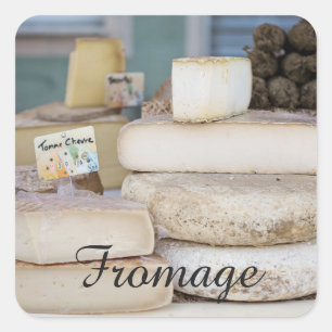Sticker Carré Sélection de Fromage Rustique Français
