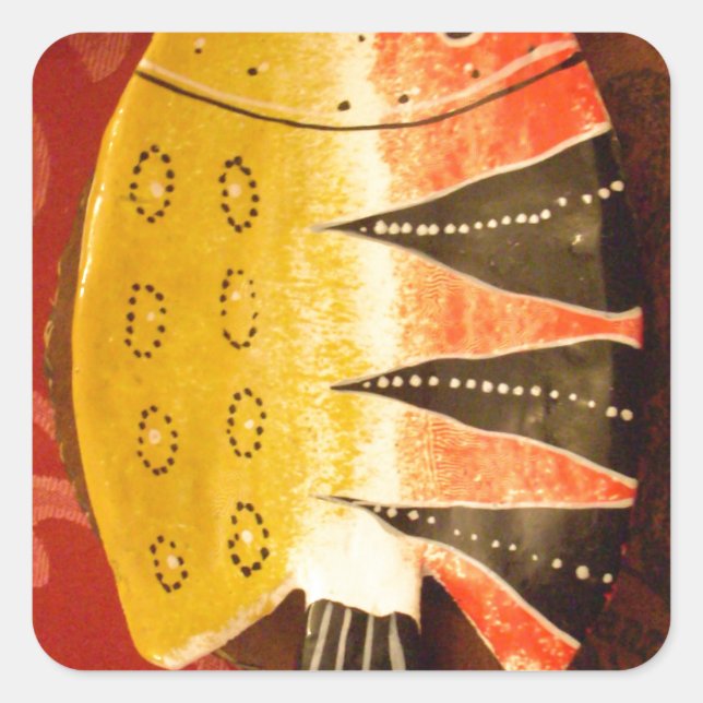 Sticker Carré Sensation striée Tigre Barbe Poisson Imprimer (Devant)